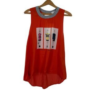 Zara W&B Collection Medium Mixed Media High Low Tank Orange Process of Creation